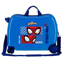 Maleta Infantil Spiderman Hero 2 ruedas multidireccionales Azul
