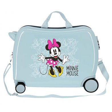 Maleta infantil 2 ruedas multidireccionales Minnie Enjoy the Day Azul
