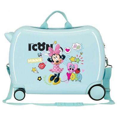 Maleta infantil 2 ruedas multidireccionales Enjoy Minnie icon turquesa