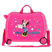 Maleta infantil Disney Minnie Wild Flower con 2 ruedas multidireccionales Fucsia