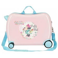 Maleta infantil Minnie Florals 2 ruedas multidireccionales rosa claro