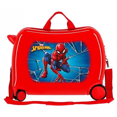 Maleta infantil Spiderman Black 2 ruedas multidireccionales Rojo