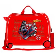 Maleta Infantil Spiderman Great Power 2 ruedas multidireccionales Rojo