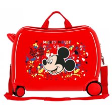 Maleta infantil 2 ruedas multidireccionales Mickey Colour Mayhem Rojo