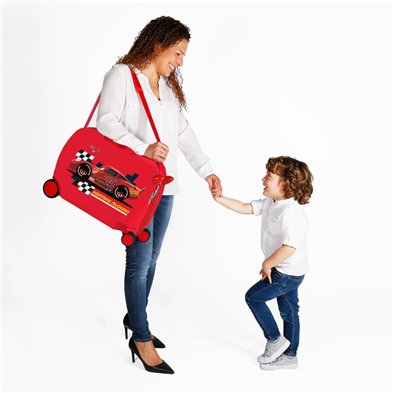 Maleta infantil 2 ruedas multidireccionales McQueen Roja