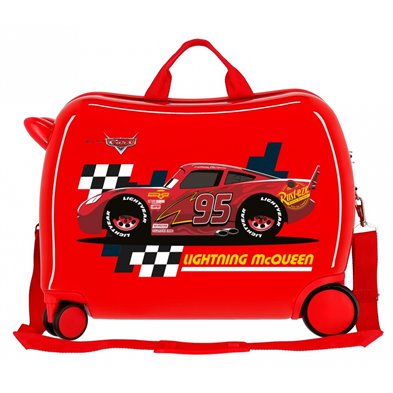 Maleta infantil 2 ruedas multidireccionales McQueen Roja