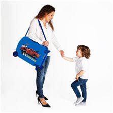 Maleta infantil 2 ruedas multidireccionales McQueen Azul