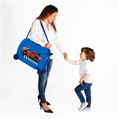 Maleta infantil 2 ruedas multidireccionales McQueen Azul