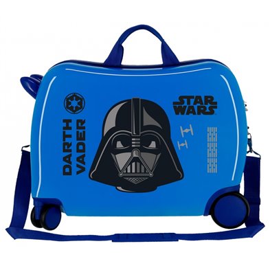 Maleta infantil 2 ruedas multidireccionales Star Wars Darth Vaider azul