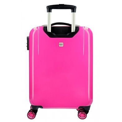 Maleta de cabina rígida 55cm Pepe Jeans Estela bco/negro/fucsia
