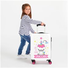 Maleta de cabina rígida Little Me Unicorn Blanca