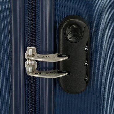 Maleta de cabina Roll Road India Rígida 55cm Azul Marino