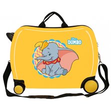 Maleta infantil 2 ruedas multidireccionales Dumbo Ocre