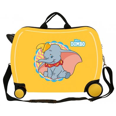 Maleta infantil 2 ruedas multidireccionales Dumbo Ocre
