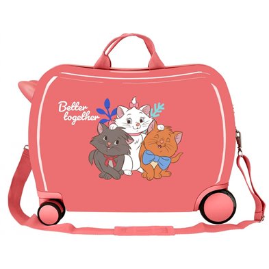 Maleta infantil 2 ruedas multidireccionales Aristocats Better Together coral