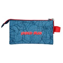 Estuche Spiderman Denim Tres Compartimentos