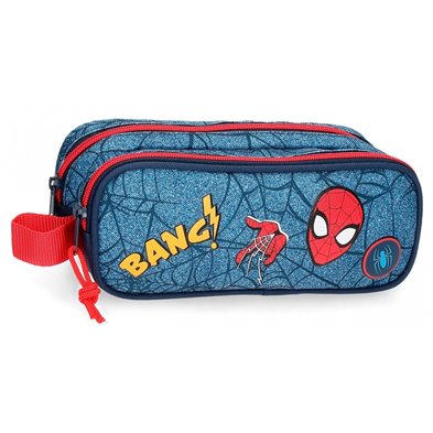 Estuche Spiderman Denim Dos Compartimentos