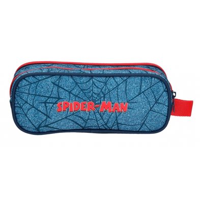 Estuche Spiderman Denim Dos Compartimentos