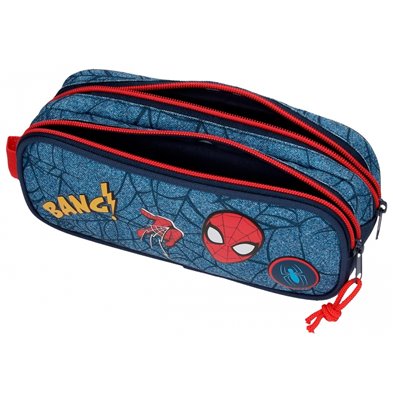 Estuche Spiderman Denim Dos Compartimentos