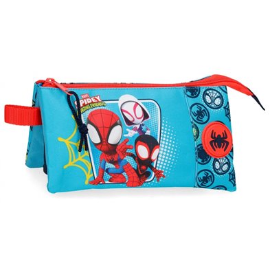 Estuche Spidey Team Tres Compartimentos