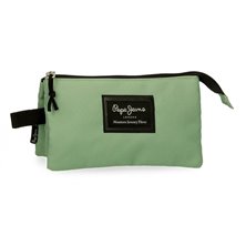 Estuche tres compartimentos Pepe Jeans Aris Colorful Verde Claro