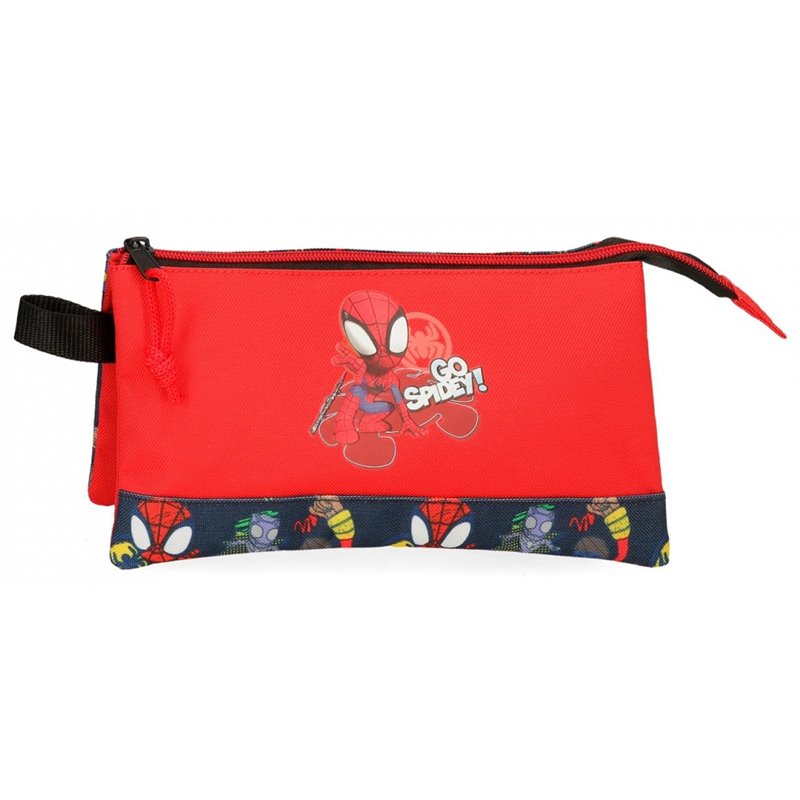 Estuche Go Spidey Tres Compartimentos