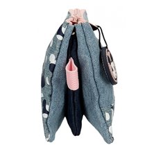 Estuche Mickey Denim tres compartimentos