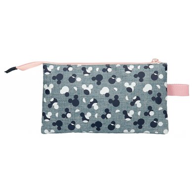Estuche Mickey Denim tres compartimentos