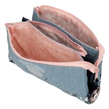 Estuche Mickey Denim tres compartimentos