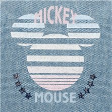 Estuche Mickey Denim tres compartimentos