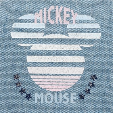 Estuche Mickey Denim tres compartimentos