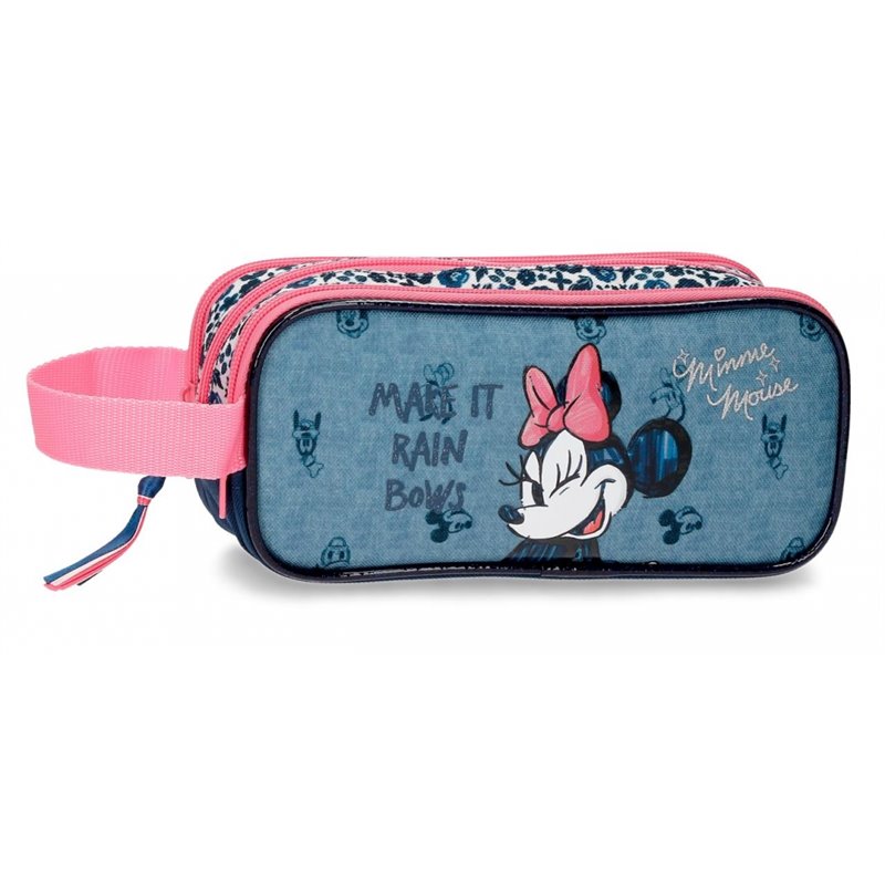 Estuche Minnie Make it Rain Bows triple cremallera