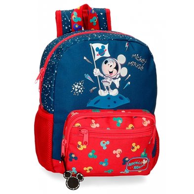 Mochila Preescolar 28cm Mickey on The Moon