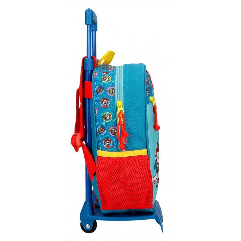 Mochila preescolar con carro La Help Patrulla Canina Azul 28cm