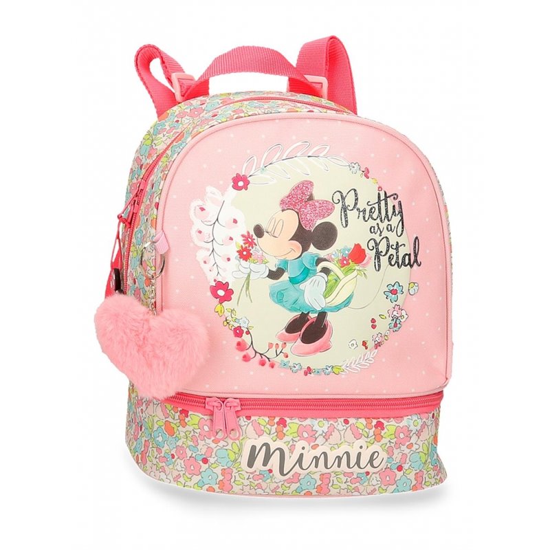 Mochila Minnie Florals 28cm con portamerienda