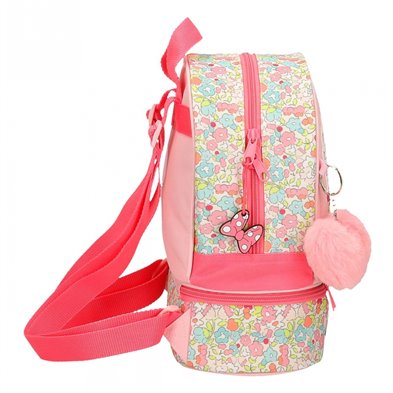Mochila Minnie Florals 28cm con portamerienda