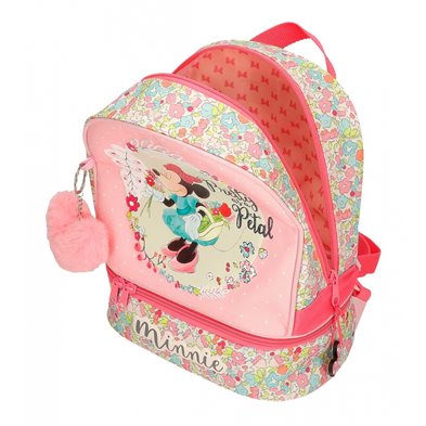 Mochila Minnie Florals 28cm con portamerienda