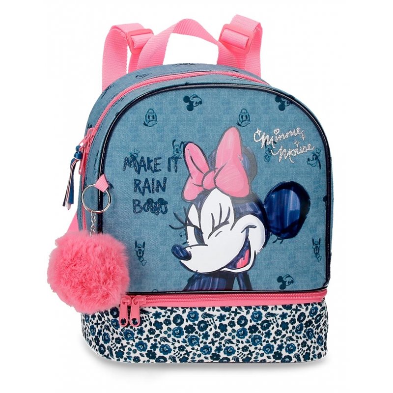 Mochila Minnie Make it Rain bows 28cm con portamerienda