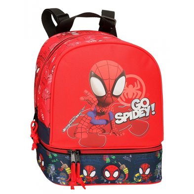 Mochila Go Spidey 28cm con portamerienda