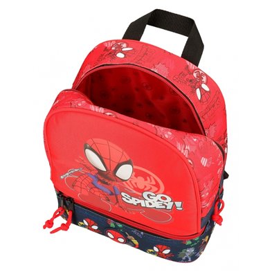 Mochila Go Spidey 28cm con portamerienda