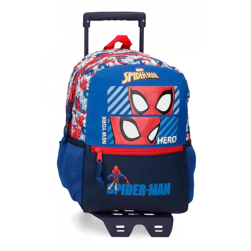 Mochila 32cm Spiderman Hero con carro