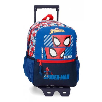 Mochila 32cm Spiderman Hero con carro