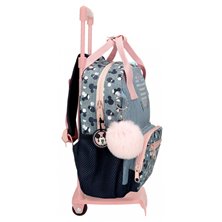 Mochila Preescolar 27cm Mickey Denim con carro