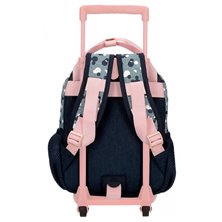 Mochila Preescolar 27cm Mickey Denim con carro