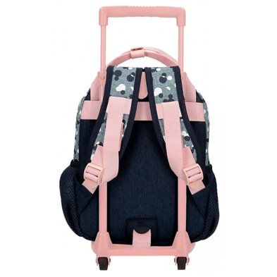Mochila Preescolar 27cm Mickey Denim con carro