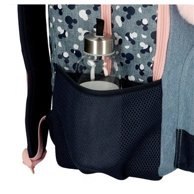 Mochila Preescolar 27cm Mickey Denim con carro