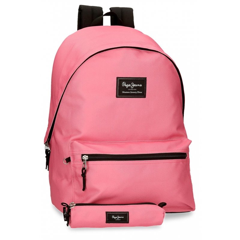 Mochila Pepe Jeans Aris + Estuche Fucsia Claro