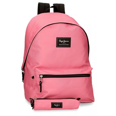 Mochila Pepe Jeans Aris + Estuche Fucsia Claro