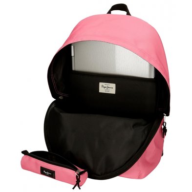 Mochila Pepe Jeans Aris + Estuche Fucsia Claro