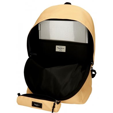 Mochila Pepe Jeans Aris + Estuche Amarillo